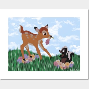 Bambi and Flower in the Flowers FULL COLOR Posters and Art